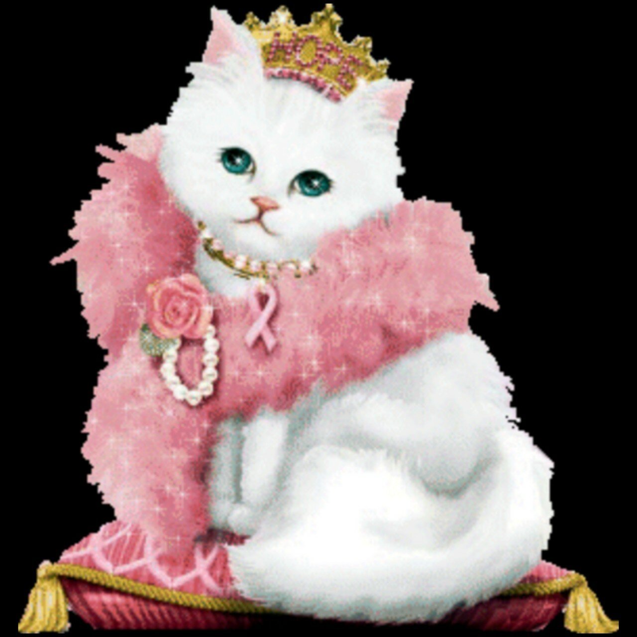 Белая кошка в короне